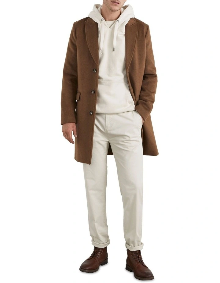 French Connection Classic Wool Coat In Brown - Image 2