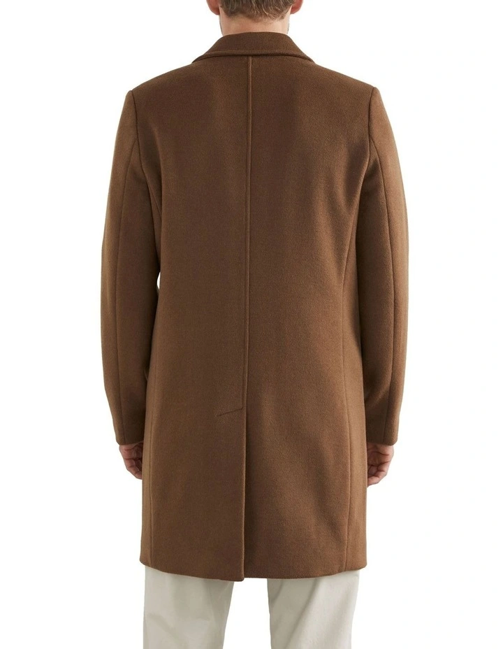 French Connection Classic Wool Coat In Brown - Image 3