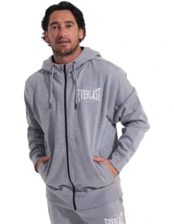 Everlast Worldwide Hooded Zip Through In Grey Marle